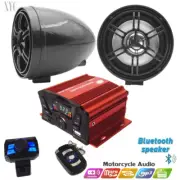 12V Motorcycle Bluetooth Anti-Theft Speakers USB Audio FM Radio System Stereo