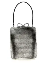 [Self Portrait] Self Portrait-Silver Crystal Fishnet Borse A Mano Grigio-Donna OS Gray