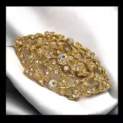 Jackie O Jacqueline Kennedy Brooch Goldtone Crystal Stones JBK Camrose Kross