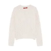 [Max Mara Studio] Max Mara Studio Embellished Cable-knit Sweater M NEUTRALS