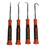 Craftright HOOK & PICK SET 4 Pieces, Hardened Tips 40HRC, Ergonomic Handles