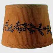 New Ticking old Gold. Drum Lamp Shade W Berry Vine - 10 inch