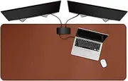 ZORESYN 3XL Large Mouse Pads (120 x 60cm) - PU Leather Extended Large Gaming Mousepad Desk Mat - Nonslip Base and Waterproof Desktop Keyboard Extended Mouse Mat (Light Brown, 3X-Large)