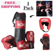 New Ringside Kids Boxing Set with Mini Heavy Bag, Gloves and Headgear - Black