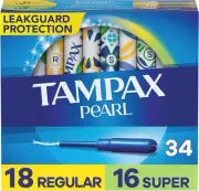 Tampax Pearl Tampons Multipack, Regular/Super Absorbency, With Leakguard Braid,