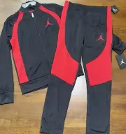 NWT Jordan Air Junior Activewear Set Jacket & Pants Medium 10-12 Yrs Red & Black