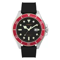 在飛比找Yahoo奇摩購物中心優惠-TIMEX 天美時 風格系列 經典手錶-黑x紅/42mm