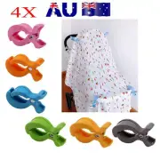 4PCS Baby Blanket Clip Hook Stroller Peg Toy TU Car Seat Cover Clips Pram Pegs