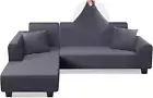 Sectional Couch Covers L Shape Sofa Covers Super Stretch 2Pcs Sofa Slipcovers F
