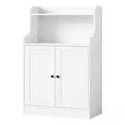 Oikiture Buffet Sideboard Cupboard Storage Cabinet 2 Doors Hallway Table White