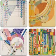 Coasterstone AS4035 Absorbent Stone Coasters, Frank Lloyd Wright “Liberty Covers