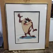 Warner Brother Sericel TAZ by Robert McKimson VINTAGE 1992 COA 15 X 18" FRAMED