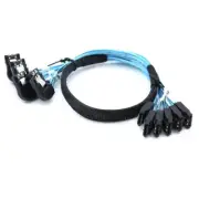 SAS4.0 6 SATA to 6 SATA 7Pin Female Right Angle SSD Solid State Drive Data Cable