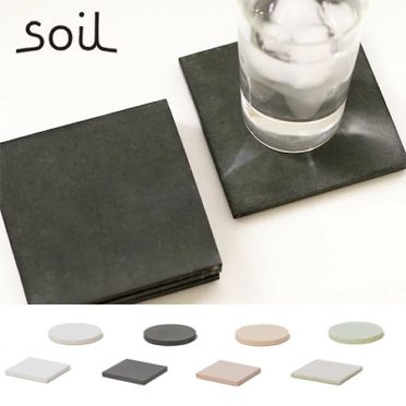 2入組）日本製soil 珪藻土杯墊方型/圓型（ 黑/白/粉/綠）