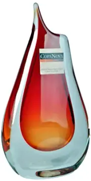 COPANOVA Art Glass Red Volcano Vase Hand Blown Sommerso Brazil New