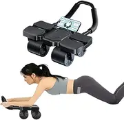 Generic 4-Wheeled Wheel Automatic Rebound Ab Exercise Machine for Body Shaping, Abs Workout Equipment for Abdominal & Core Strength Training, Home Gym Exercise Wheels for Men Women