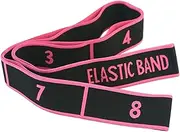 Oshhni Yoga Stretching Strap 8 Segment Professional Yoga Accessories Lightweight Resistance Band Elastic Band for Stretching Home