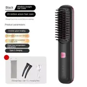 Cordless Hair Straightener Brush Portable Straightening Brush Negative Ion5984