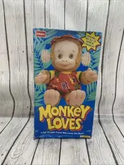 Vintage Playskool Monkey Loves Plush 15” Spinning Ears Tested W/Box NEW