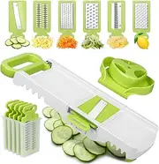 Mandoline Slicer for Kitchen Mandolin Slicing Tool 6 in 1 Vegetable Mandoline Slicer Cutter Chopper Grater Slicers for Fruits Vegetables Julienne Carrot Cucumber Sweet Potato Chip Slicer Thin