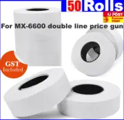 50x Rolls of White Paper Price Gun Labels 16x23mm for Motex MX-6600 MX 6600