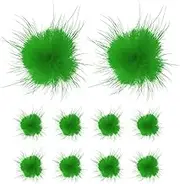uxcell 10-Pack Faux Fur Pom Poms, 1.2 Inch/ 1 cm Soft Fluffy Pompoms Balls Faux Mint Fur with Elastic Loop Mini for Hats/Bags/Keychains/Knitting Accessories/DIY Crafts [Light Green]