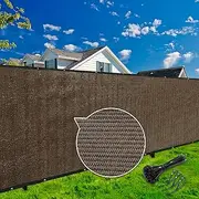KANAGAWA 5ft x 50ft Privacy Screen Fence, 90% Blockage Heavy Duty 175 GSM Fencing Mesh Net Cover for Outdoor Wall Garden Yard Backyard 80 Cable Zip Ties Included Brown