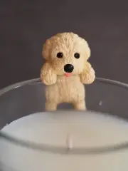 Dollhouse Miniature Cup Hanging Fairy Garden Pet - Dog - Cocker Spaniel Cream
