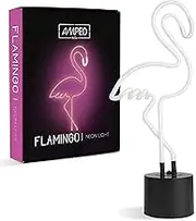 Amped & Co Flamingo Neon Desk Light, Real Neon, Pink, Large 17 x 6.7 inches, Home Decor Neon Signs for Unique Rooms