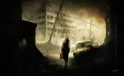 Anime women apocalyptic artwork ruins car wreck black Playmat Gaming Mat Desk