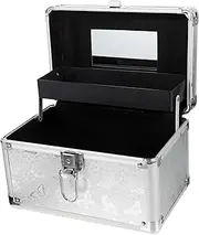 [HONMEET] Makeup for Teens Multi-Layered Toolbox Aluminum Alloy Case Large Capacity Storage Box Mirror