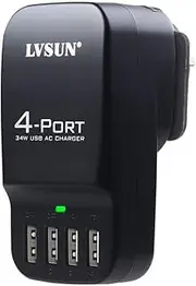 34W USB Wall Charger 5V 2.4A 1A 4 Ports AU Plug Portable Charger Power Adapter for iPhone 11 X XS 8 7 6 iPad Samsung Galaxy HTC Nexus Moto BlackBerry Bluetooth Speaker Headset
