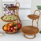 Circular Fruit Vegetable Basket with Stand for Spice Bottles with Top Handle