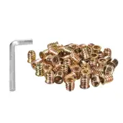 3/8-16 x 20mm Threaded Inserts Nuts, 100pcs Wood Insert Nuts with Hex Wrench