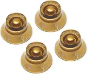 Guitar Bell Knobs 4 Gold Metric Size Epiphone LP Vol Tone Control MIJ By Hosco®