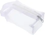 Mesh Zipper Cosmetic Bag Mesh Bag Travel Makeup Bag Toiletry Bag Makeup Organizer Bag Clear Zipper Pouches Mesh Makeup Brush Bag Beauty Organizer Mesh Pencil Case Pencil Bag White WATIIFUFU
