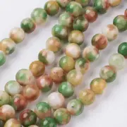 50 x Jade Beads Strands Natural White Jade Stone Dyed Round Colourful 8mm