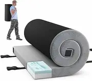 Foldable Camping Mattress, Indoor Outdoor Sleeping Mat w/High Density Foam Cushion & Anti-Slip Bottom, Carrying Bag, Roll up Sleeping Pad for Living Room, Camping
