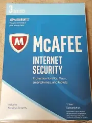 McAfee Internet Security 2017 For 1 Year 3 Devices***SEALED Retail Pack
