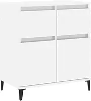 Sideboard Buffet Table Storage Cabinet Console Table with 2 Drawers & 2 Doors, Cupboard Side Cabinet for Kitchen Dining Room, High Gloss White 60x35x70 cm Engineered Wood