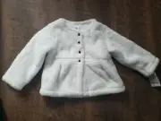 Carters White Fuzzy 24 Month Petticoat Jacket Nwt