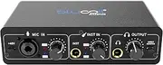 Blucoil Portable USB Audio Interface with 48V Phantom Power, USB Bus Power, Low-Latency Direct Monitoring for Home Studio Recording, Streaming, Gaming, and Podcasting on Windows and Mac