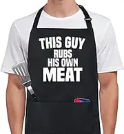 100% Cotton Funny Apron with 2 Pockets Kitchen Cooking Grill BBQ Aprons