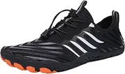 [Generic] Men's Athletic Sneaker and Women Quick Drying Shoes Hiking Swimming Diving Shoes Tracing Shoes Elastic Lace Up Stripes Fashion Sneaker Men 7