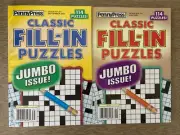 Lot of 2 Penny Press Classic Fill-Ins Puzzle Books Easy-Hard 114/Book N52