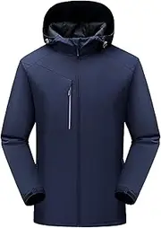 [JEShifangjiusu] Men's Lightweight Waterproof Jacket Outdoor Adventure Sport Coats Ski Snow Sportswear, Navy Blue, S