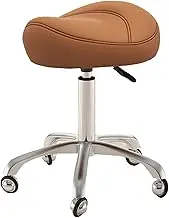 Saddle Stool 360 Swivel Rolling Chair, Ergonomic Medical Office Seat for Dental & Spa Use, Relieves Pain, 220lbs Weight Capacity, Ideal for Tattoo/Bar Professionals