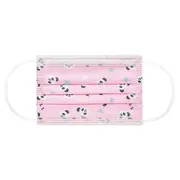 Catzon 50Pcs Cartoon Kids Disposable 3 Ply Face Mask Breathable & Comfortable Anti Dust-Pink Panda