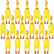 Sratte 16 Pack Screaming Chicken Toys Large Rubber Toys (12 Inch,Yellow)