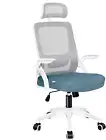 Arco Blue Grey Swivel Gaming Chair, Mesh Ergonomic Office Chair with Adjustable